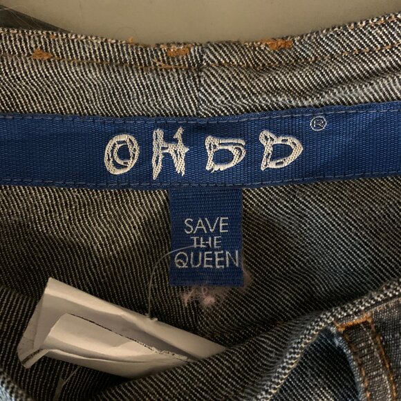 Save The Queen Denim Pin Striped Boot Cut Style Jeans with side zip details. - Picture 4 of 4